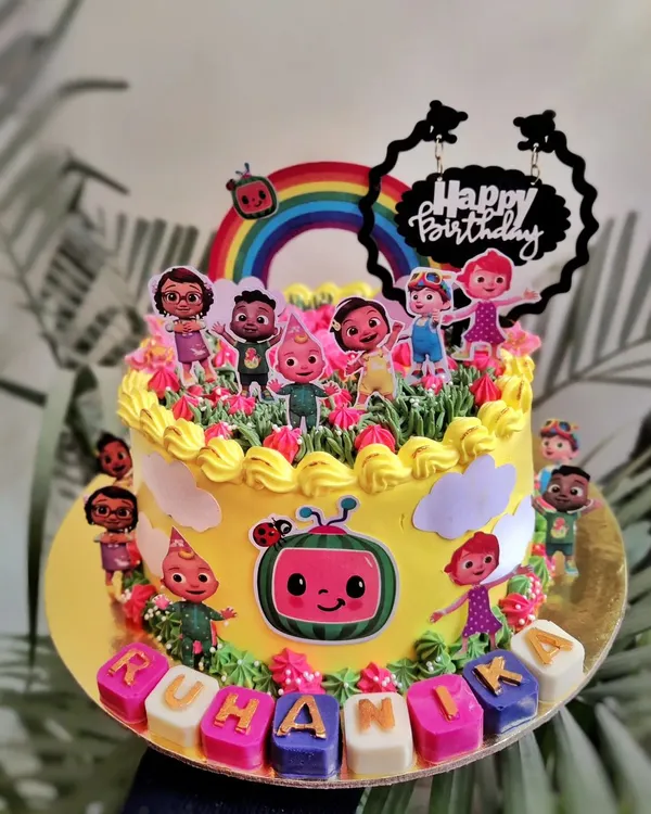How vibrant and fun is this Cocomelon cake? Making these cartoon cakes always brings back so many memories. This one is for a little fan named Ruhanika.