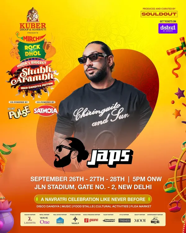 This poster for the Mirchi Rock & Dhol Shubharambh festival gives you an idea of the scale of the events I play. Performing at JLN Stadium was an incredible experience.