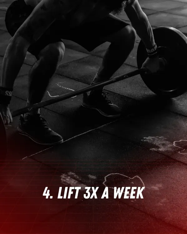 Gaining season tip: To build muscle, you need to lift consistently. We recommend lifting at least 3 times a week.