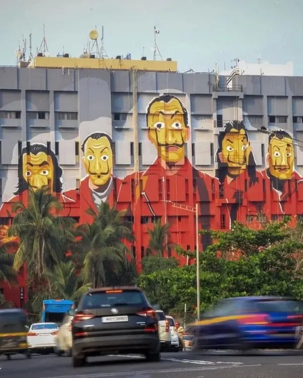 Our collaboration with Netflix for the final season of Money Heist was a city-wide event. This giant mural in Bandra, created by the Bollywood Art Project, shows how brand campaigns can become iconic cultural moments.
