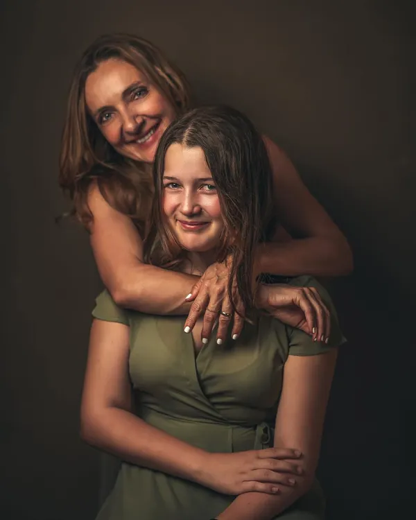This studio portrait of a mother embracing her daughter has a classic, painterly quality. Behind the serious expressions, there were so many giggles, which sometimes make for the most brilliant candid shots.