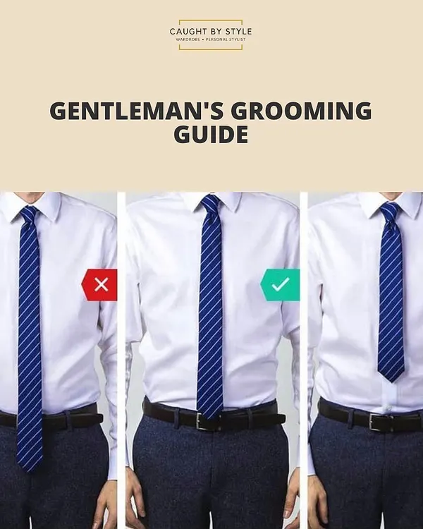 For men, the details make all the difference. A perfect example is the length of your tie. The tip should always hit right at the middle of your belt or waistband for a polished, professional look.