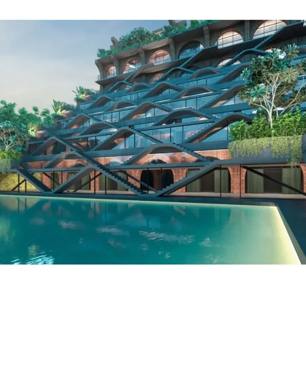 A render of Sanskriti Vihara in Bombay, a school that is an ancient modern idea. The design allows students to walk the facade of their school, finding their own path from the darkness of ignorance to the light of knowledge.