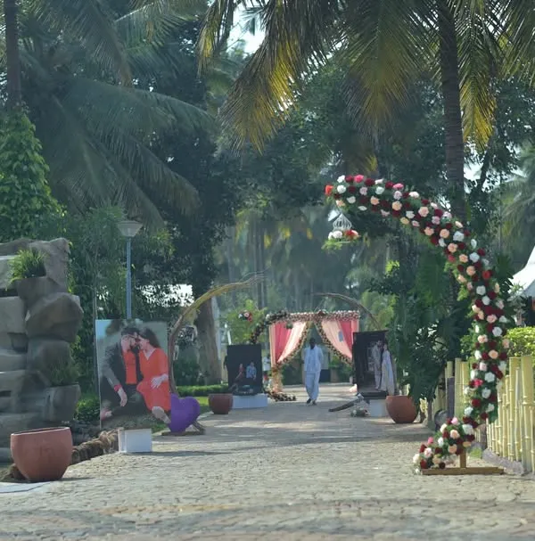 A beautiful resort wedding setup. We managed the complete planning, including the decor that enhances the venue's natural charm and handling all on-site logistics.