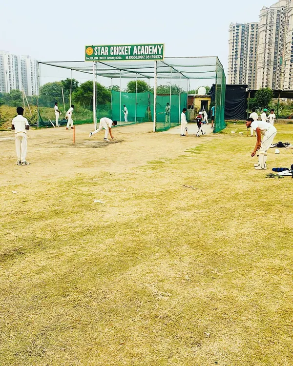 A wide view of our practice nets in full swing. We have multiple wickets to ensure every player gets ample time for batting and bowling under the supervision of our coaches.