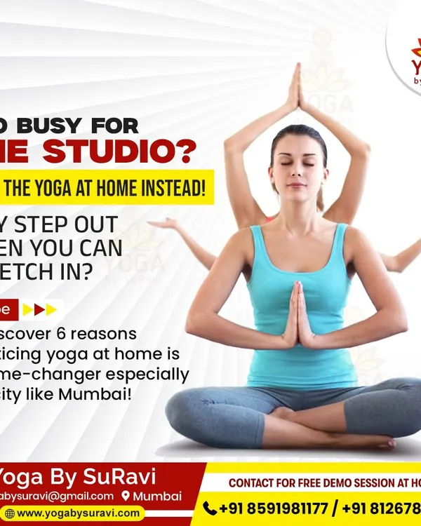 Too busy for a studio? We understand Mumbai life. That's why we bring the complete yoga experience to you, so you can stretch in without stepping out.