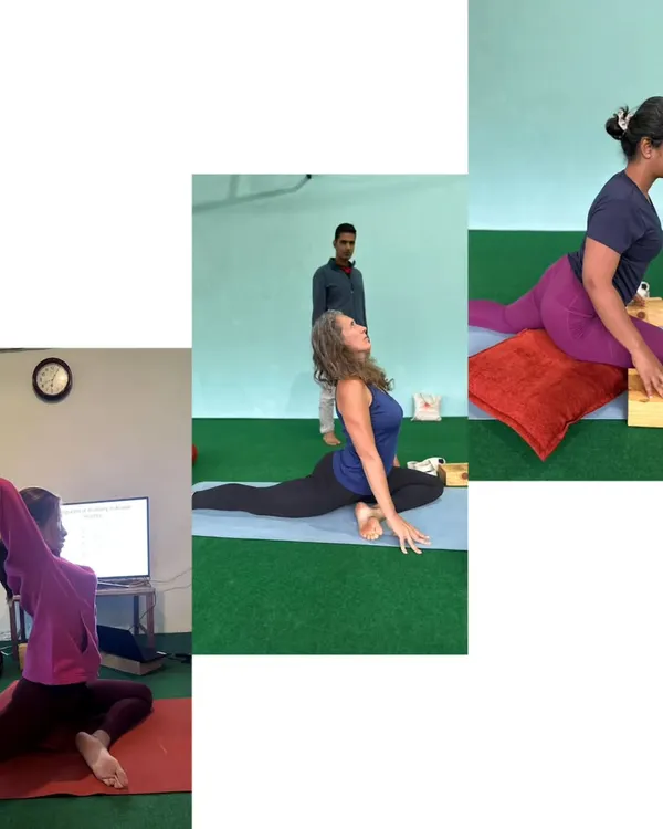 Why do these practitioners look different in the same backbend? Because of their unique hip joints and body proportions. We teach you to use yoga poses to travel inwards, rather than pushing for a picture-perfect shape.