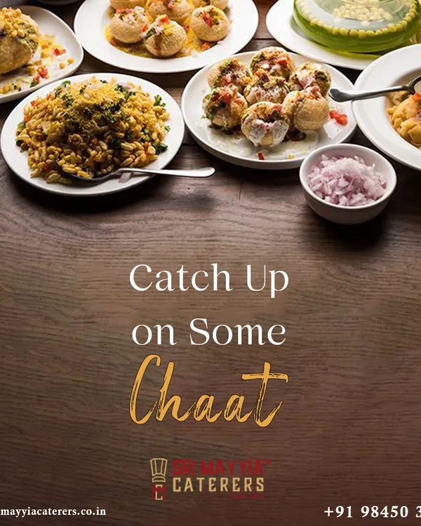 A beautiful spread of our most popular chaat items. We offer a wide variety, including Dahi Puri, Bhel Puri, and Ragda Pattice, ensuring a burst of sweet, spicy, and tangy flavors in every bite.