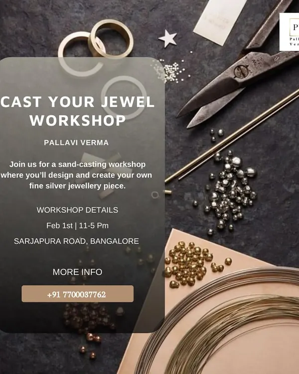 Cast Your Jewel! An announcement for our sand-casting workshop where you can design and create your own fine silver jewelry piece.