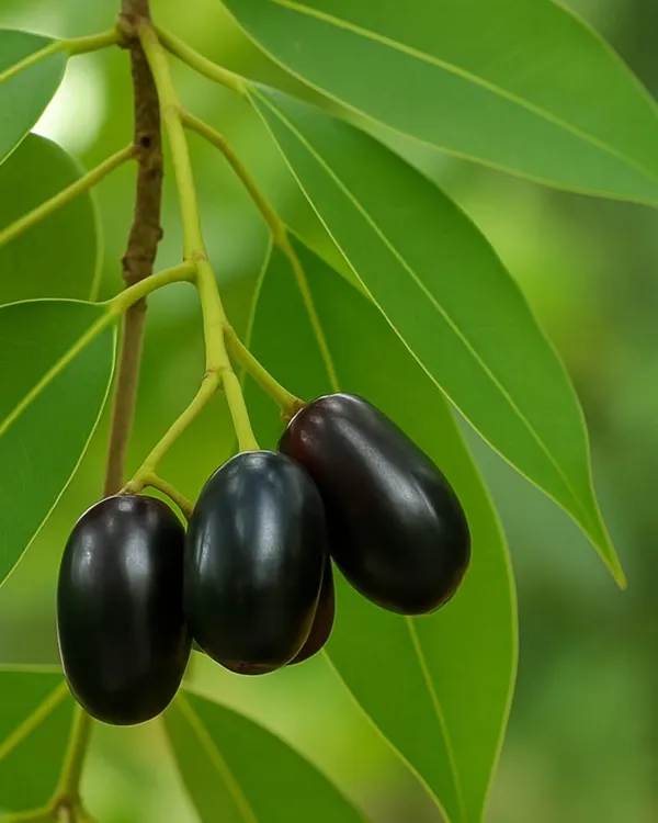 Jamun, or Indian blackberry, is a superfruit I often recommend, especially for my diabetic clients. Its compound, jamboline, is known to help control blood sugar levels. It's also rich in Vitamin C and iron, making it great for immunity and digestion.