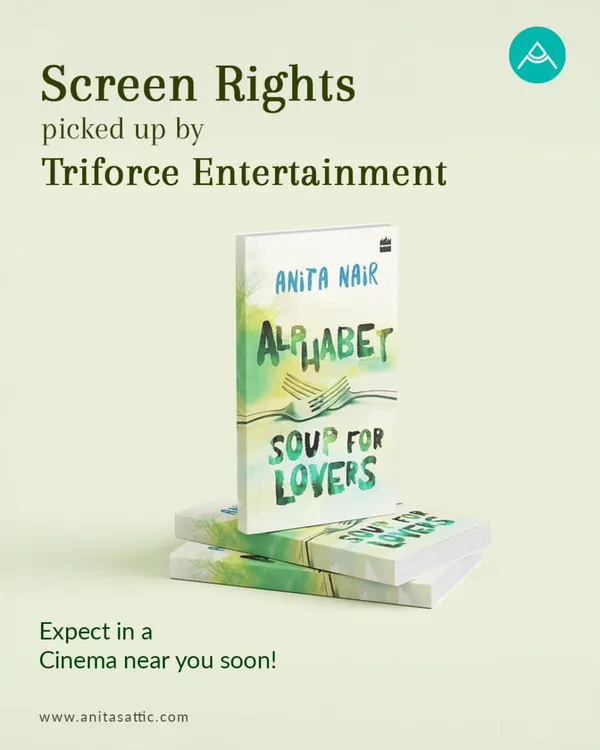 Big news for my novel 'Alphabet Soup for Lovers'. The screen rights have been acquired, and I am excited to see this story of love and longing come to life in a new medium.