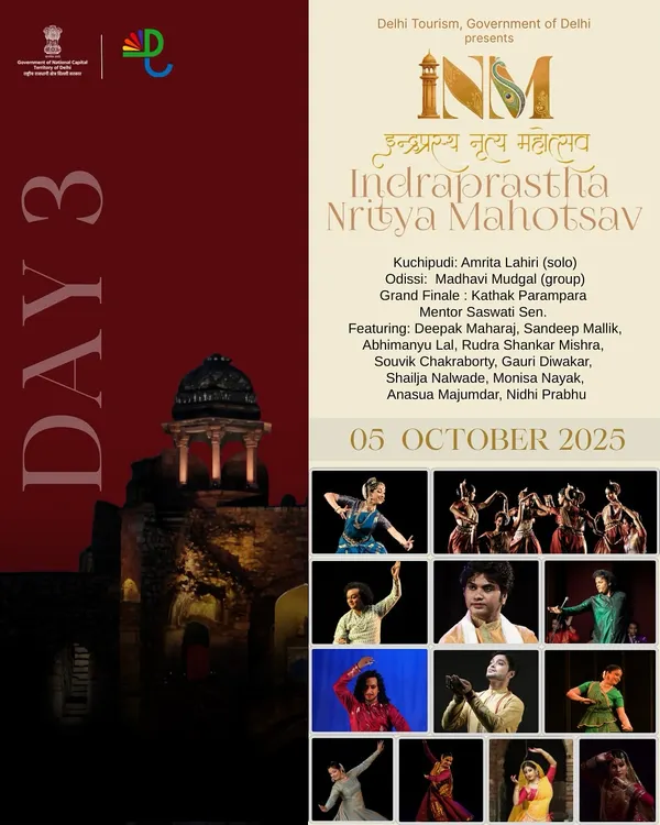 The poster for my performance at the Indraprastha Nritya Mahotsav, set against the majestic backdrop of Delhi’s Purana Qila.