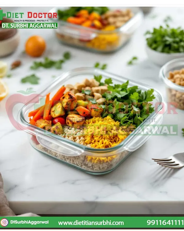Meal prepping is a key strategy for busy parents. A well-balanced, pre-portioned meal like this one, with grains, protein, and vegetables, ensures you have a healthy option ready to go.