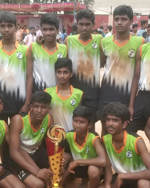 Our Under 17 boys team, proud winners at the taluk-level Kho-Kho tournament. This victory is a testament to their hard work and our academy's competitive training program.