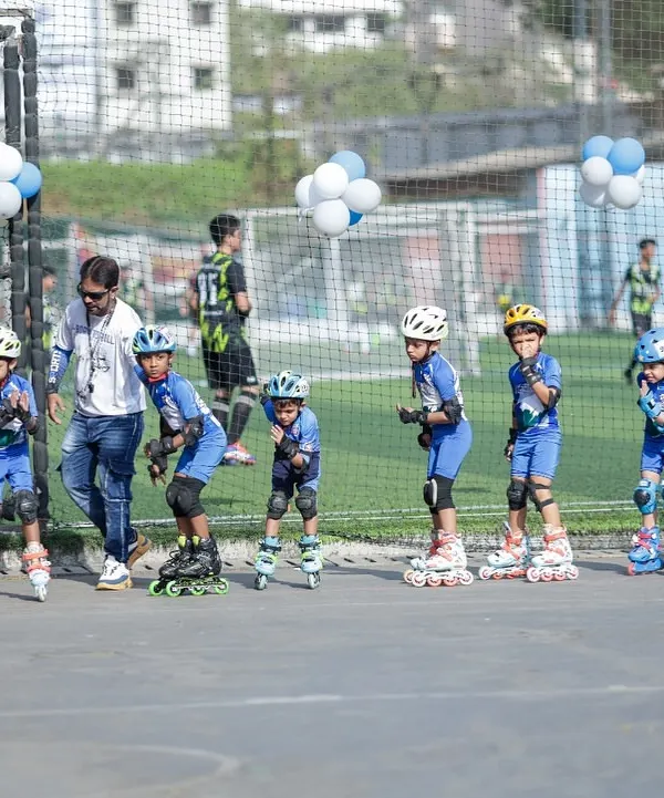 A coach gives last minute tips to our youngest competitors at the starting line. It's moments like these that build confidence and a lifelong love for the sport.