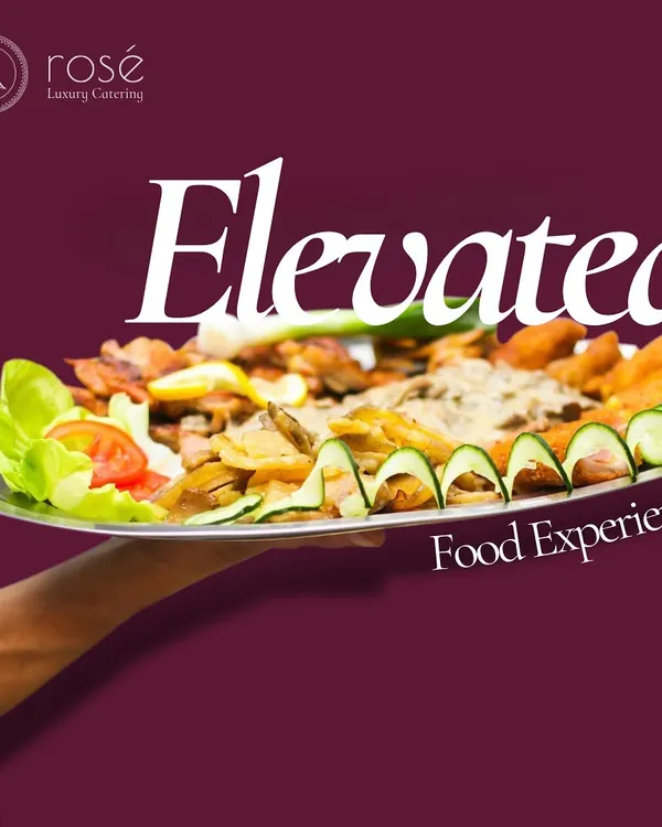 We provide an elevated food experience. Our team holds a platter showcasing a complete meal, symbolizing our ability to deliver a comprehensive and dream-worthy menu for your celebration.