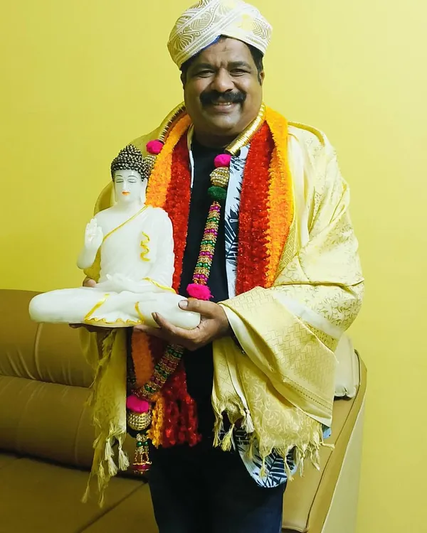 I was so happy to receive a statue of Lord Buddha during a felicitation at a program in Hubballi. It was a very thoughtful gesture.