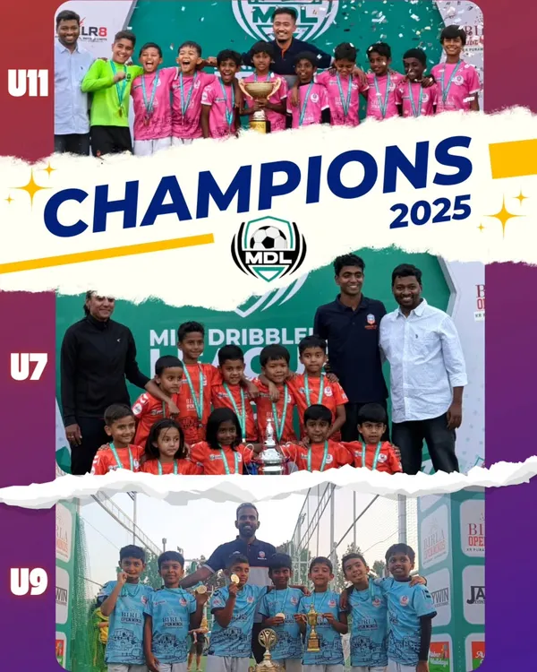 Champions across the board! Our U7, U9, and U11 teams celebrate their victory in the Mini Dribblers League, a testament to our strong grassroots and youth development structure.