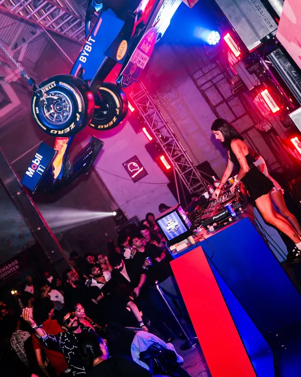 A different angle from the Red Bull Unforeseen event, showing the massive scale of the production. I love the challenge of curating a set for a high-octane brand like this.