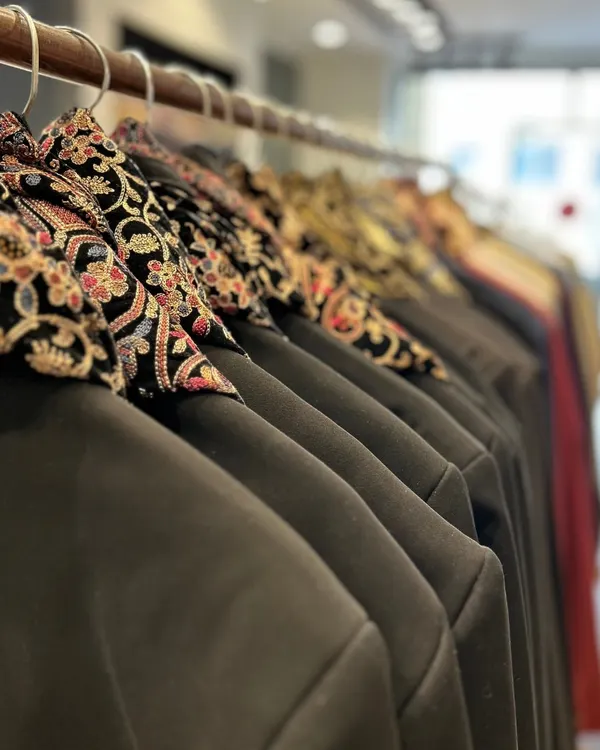 A look at my collection of men's sherwanis. I focus on classic silhouettes with unique, embroidered collars and cuffs, perfect for a groom or his family.