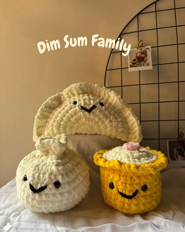 Meet the Dim Sum Family! These adorable, squishy amigurumi plushies are too cute to eat and perfect for adding some personality to your space.