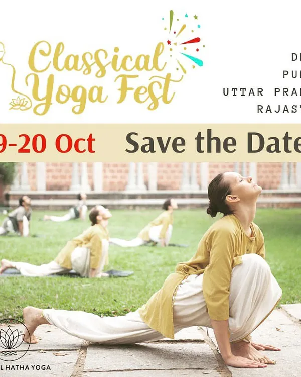 We invite you to our upcoming Classical Yoga Fest, an opportunity to immerse yourself in authentic Hatha Yoga. This poster provides the essential details for our next multi-city event, where we will offer powerful tools for wellbeing. Mark your calendar to take a significant step on your inner journey.