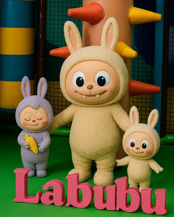 Say hello to our adorable friend, Labubu! Along with our resident monkeys Kiki and Koby, Labubu often joins the fun, bringing extra smiles and creating a world where imagination meets adventure.
