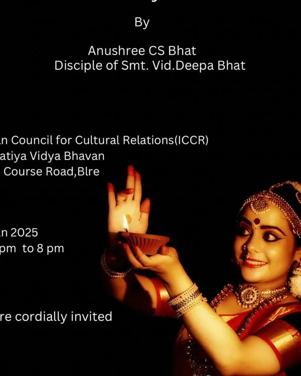 An invitation for the solo performance of my student, Vidushi Anushree Bhat, at the prestigious ICCR cultural program.