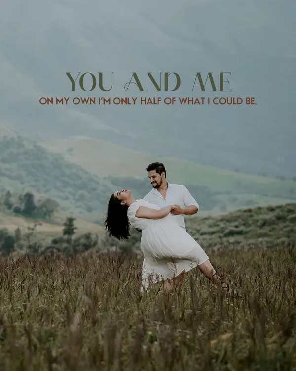 A breathtaking pre-wedding portrait session in the mountains. We work with you to find locations that are not just beautiful, but also meaningful to your story, creating epic, cinematic shots like this one.