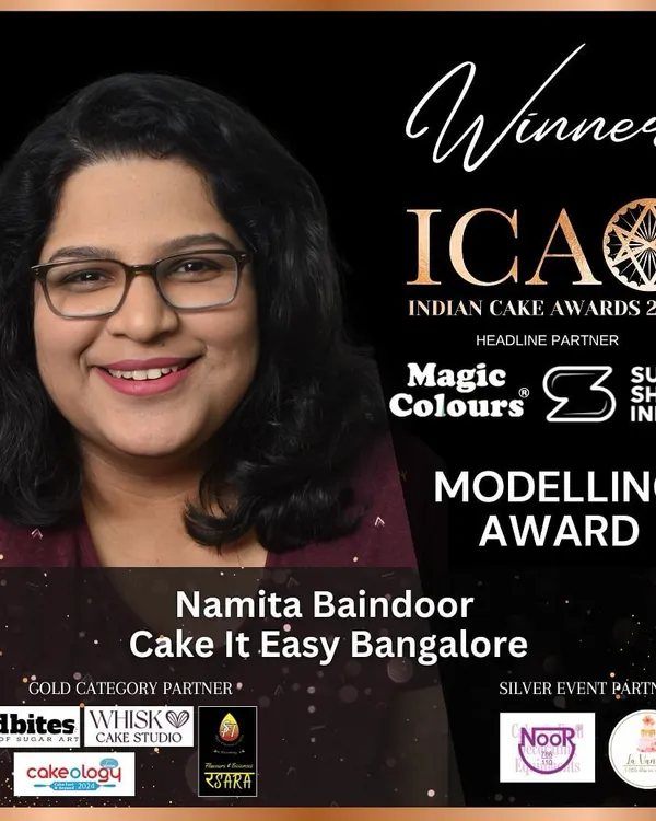 I'm thrilled to announce that I won the Modelling Award at the Indian Cake Awards 2024! A huge thank you to the judges and everyone who has supported my work.
