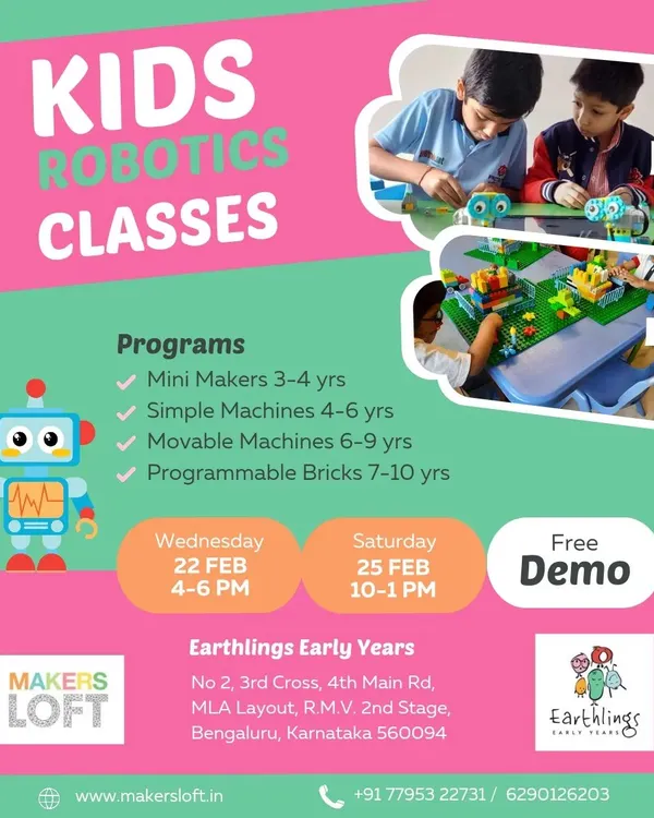 We are excited to host Kids Robotics Classes for children from 3 to 10 years old. These programs, from Mini Makers to Programmable Bricks, offer a fantastic introduction to the world of STEM.