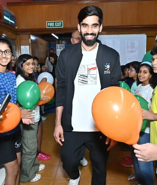 We believe in creating inspiring moments. Here, former World No. 1 Srikanth Kidambi is welcomed by our enthusiastic young players at the GD Birla Masters Tournament, an event we proudly managed.