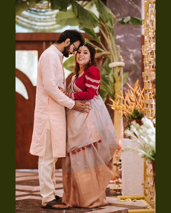 A tender moment between expectant parents during their Godh Bharai, or Indian baby shower. I focus on capturing the love and connection as they celebrate this milestone.