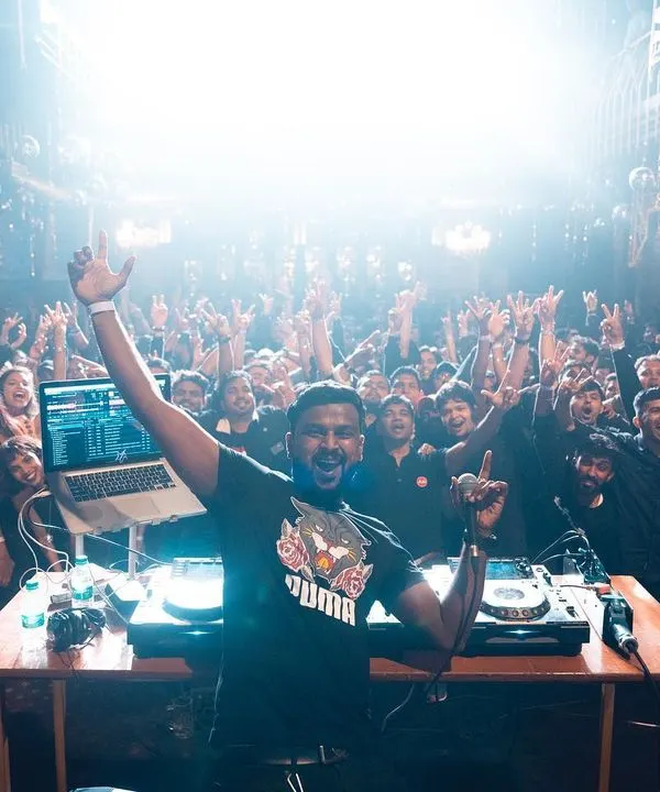 This is the result of a great club night. A full house with hands in the air, completely lost in the music. This photo perfectly captures the electric atmosphere I create.