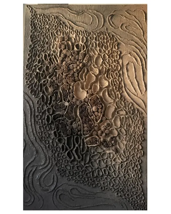 "Self Discovery," a 30x60 inch artwork inspired by the underwater world. I love freezing moments of movement and tranquility, and this piece captures the feeling of bubbles rising to the surface.