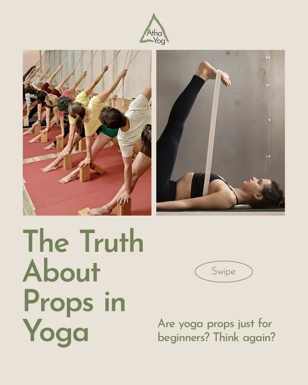This image shows the versatility of yoga props. They are not a sign of weakness but tools for strength, helping everyone from beginners to advanced yogis practice smarter and safer.