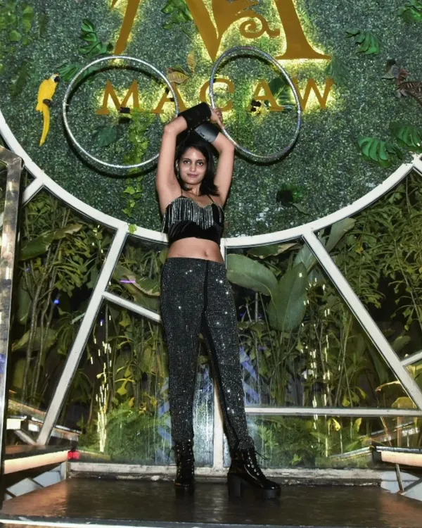 Posing before a fiery night at Macaw by Stories. This venue has become a regular spot for us, and we love the energy of the Saturday night crowd.