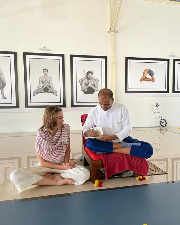 A precious memory with my teacher, Paramaguru Sharath Jois. His dedication to preserving and sharing the Ashtanga method has created a global community and made this practice accessible to millions.