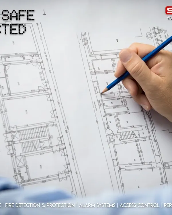 Our process begins at the design stage. We collaborate with your architect, as seen here, to map out the optimal placement for cameras, sensors, and control panels, ensuring a clean installation that complements your home's aesthetic.