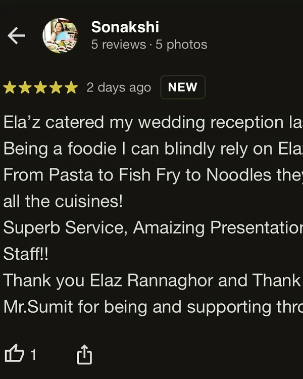 "From Pasta to Fish Fry to Noodles they excelled in all the cuisines!" We are thrilled to receive such wonderful feedback from our clients. Your satisfaction is our top priority.