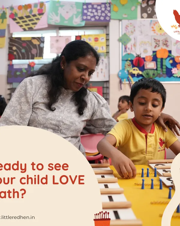 A teacher gently guides a student with a hands-on math tool, helping him understand numerical concepts. We make math exciting and accessible, turning numbers into a magical experience.