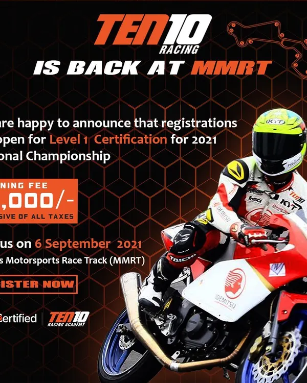 Your journey to professional racing starts here. We offer Level 1 Certification for the National Championship at the Madras Motorsports Race Track (MMRT), providing the official credentials you need to compete.