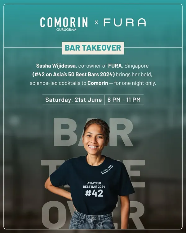 We were thrilled to host Sasha Wijidessa from FURA, Singapore, for a one-night-only bar takeover. She brought her bold, science-led cocktails to our Gurugram bar.