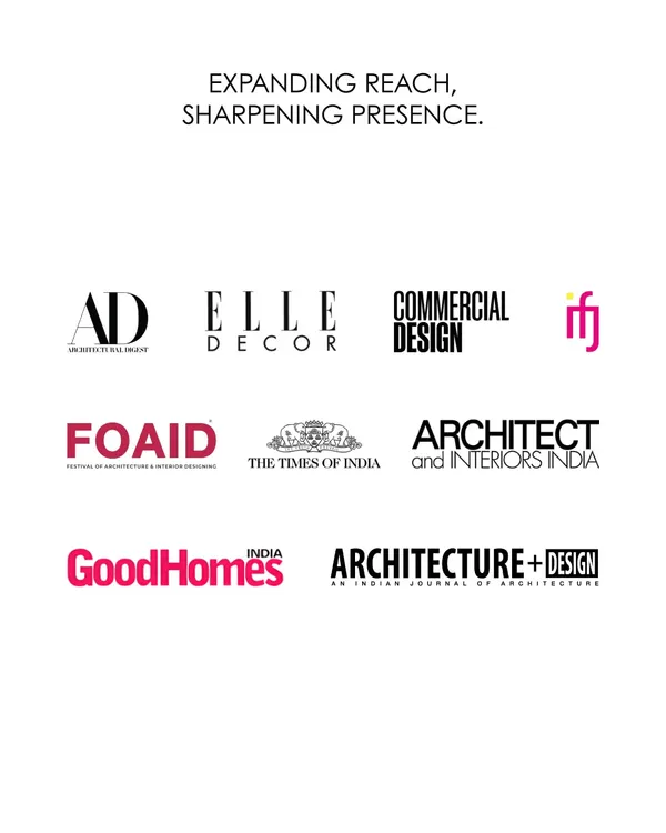 A collage of logos from leading design, real estate, and lifestyle publications that have featured our work and insights. This showcases our expanding reach and sharpening presence in the industry.
