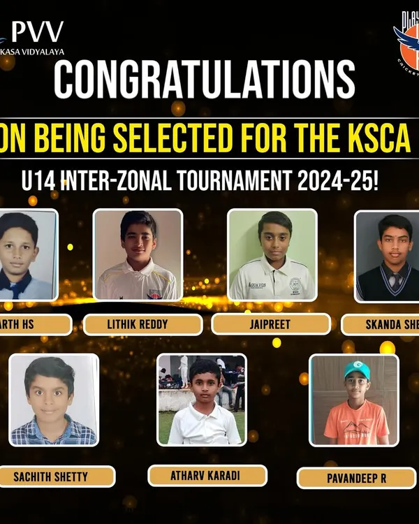 Congratulations to our seven talented players selected for the KSCA U14 Inter-Zonal Tournament. Their hard work and dedication have paid off.