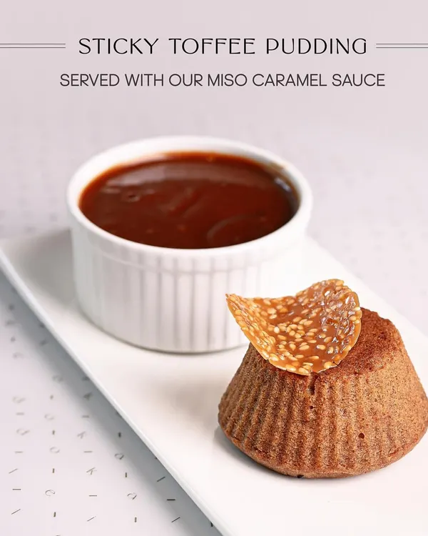 You are in for a sweet treat with my Sticky Toffee Pudding. I serve this classic dessert with my unique miso caramel sauce for a perfect blend of sweet and savory.