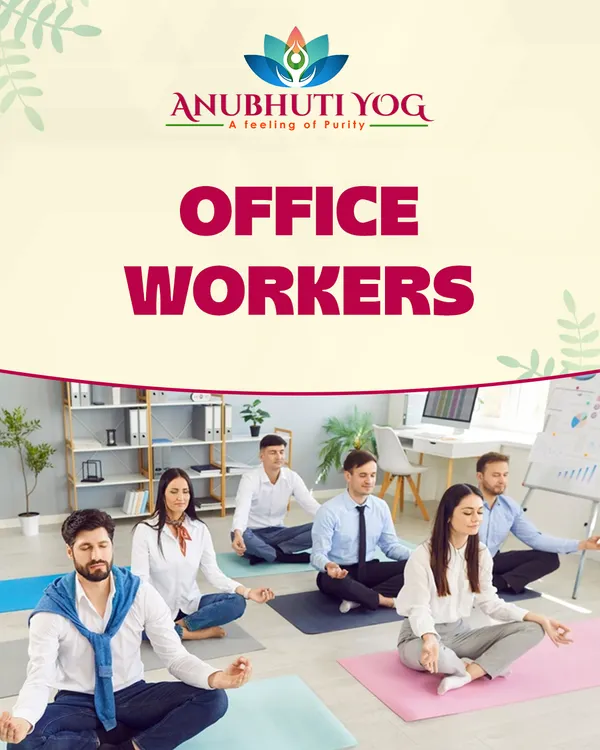 We bring yoga right to your workplace. This is a glimpse of an office yoga session where employees take a break to meditate, helping them reset and find balance during a busy day.