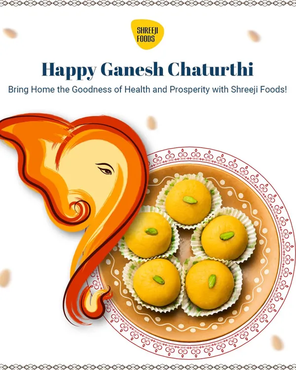 For Ganesh Chaturthi, Lord Ganesha's favourite sweet is a must. This image shows my soft, delicious Motichoor Laddoos offered as prasad, perfect for bringing home health and prosperity during the festival.