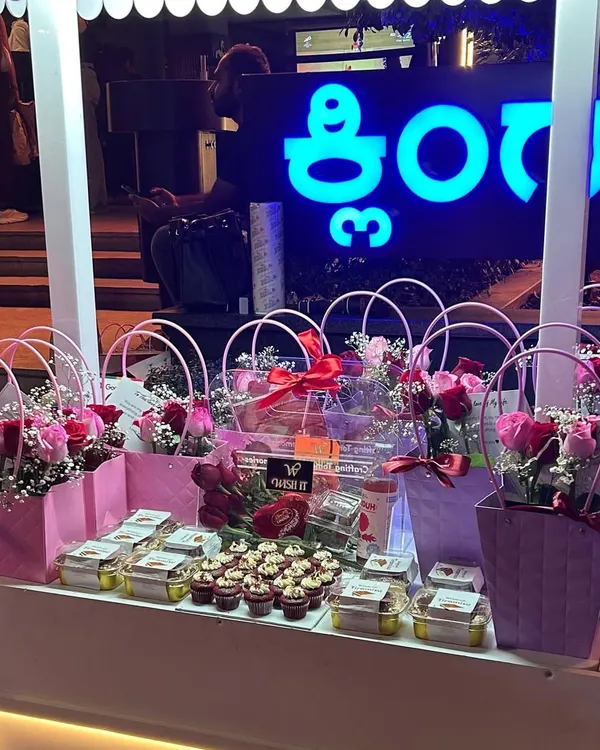 My pop-up stall, all set for Valentine's Day. It was a joy to see people picking out hampers and celebrating love with us.