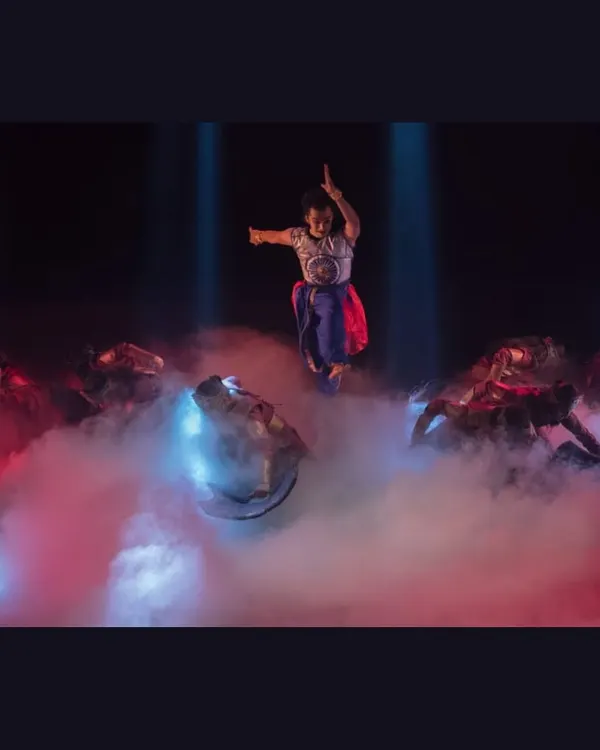 A glimpse into the raw energy of the Kurukshetra war from our production, '18 Days'. This moment captures the fierce spirit of Abhimanyu, a character whose story of valor continues to inspire. We bring these epic tales to life with dynamic choreography and powerful emotion.